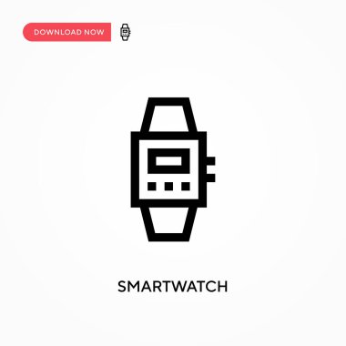 Smartwatch Basit vektör simgesi. Web sitesi veya mobil uygulama için modern, basit düz vektör çizimi