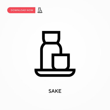 Sake Basit vektör simgesi. Web sitesi veya mobil uygulama için modern, basit düz vektör çizimi