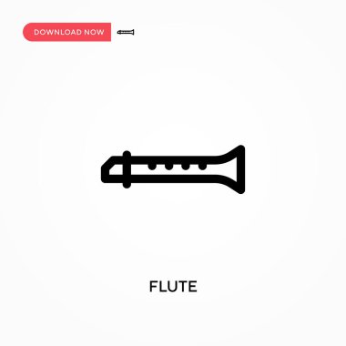 Flüt Basit vektör simgesi. Web sitesi veya mobil uygulama için modern, basit düz vektör çizimi