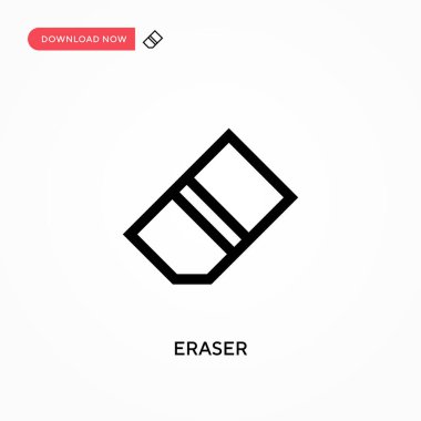 Silgi Basit vektör simgesi. Web sitesi veya mobil uygulama için modern, basit düz vektör çizimi