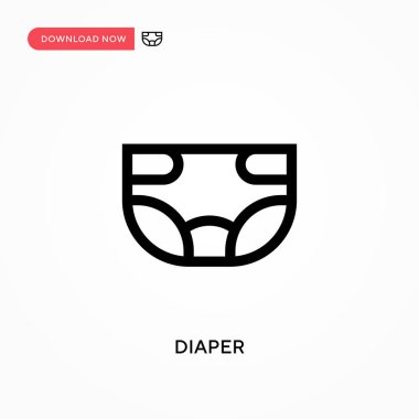 Bebek bezi basit vektör simgesi. Web sitesi veya mobil uygulama için modern, basit düz vektör çizimi