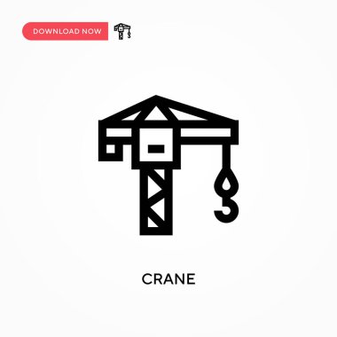 Crane Basit vektör simgesi. Web sitesi veya mobil uygulama için modern, basit düz vektör çizimi