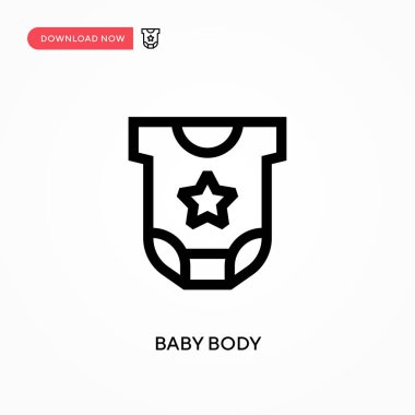 Bebek vücudu basit vektör simgesi. Web sitesi veya mobil uygulama için modern, basit düz vektör çizimi
