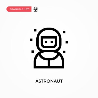 Astronot Basit vektör simgesi. Web sitesi veya mobil uygulama için modern, basit düz vektör çizimi