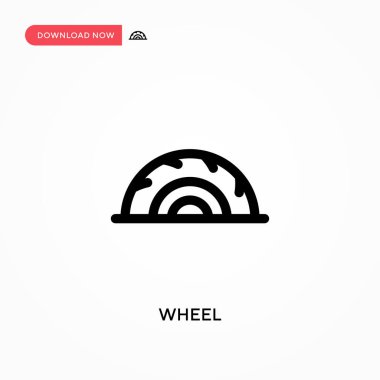 Tekerlek Basit vektör simgesi. Web sitesi veya mobil uygulama için modern, basit düz vektör çizimi