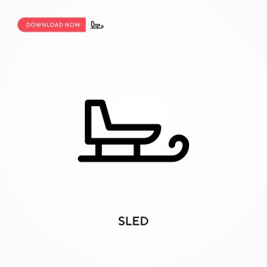 Kızak basit vektör simgesi. Web sitesi veya mobil uygulama için modern, basit düz vektör çizimi