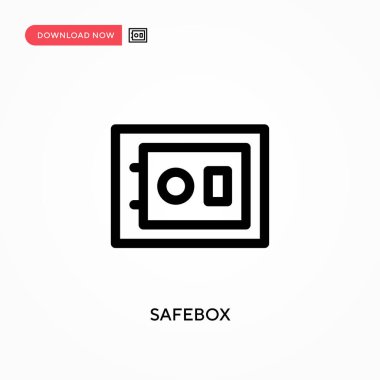 Güvenli Kutu Basit vektör simgesi. Web sitesi veya mobil uygulama için modern, basit düz vektör çizimi