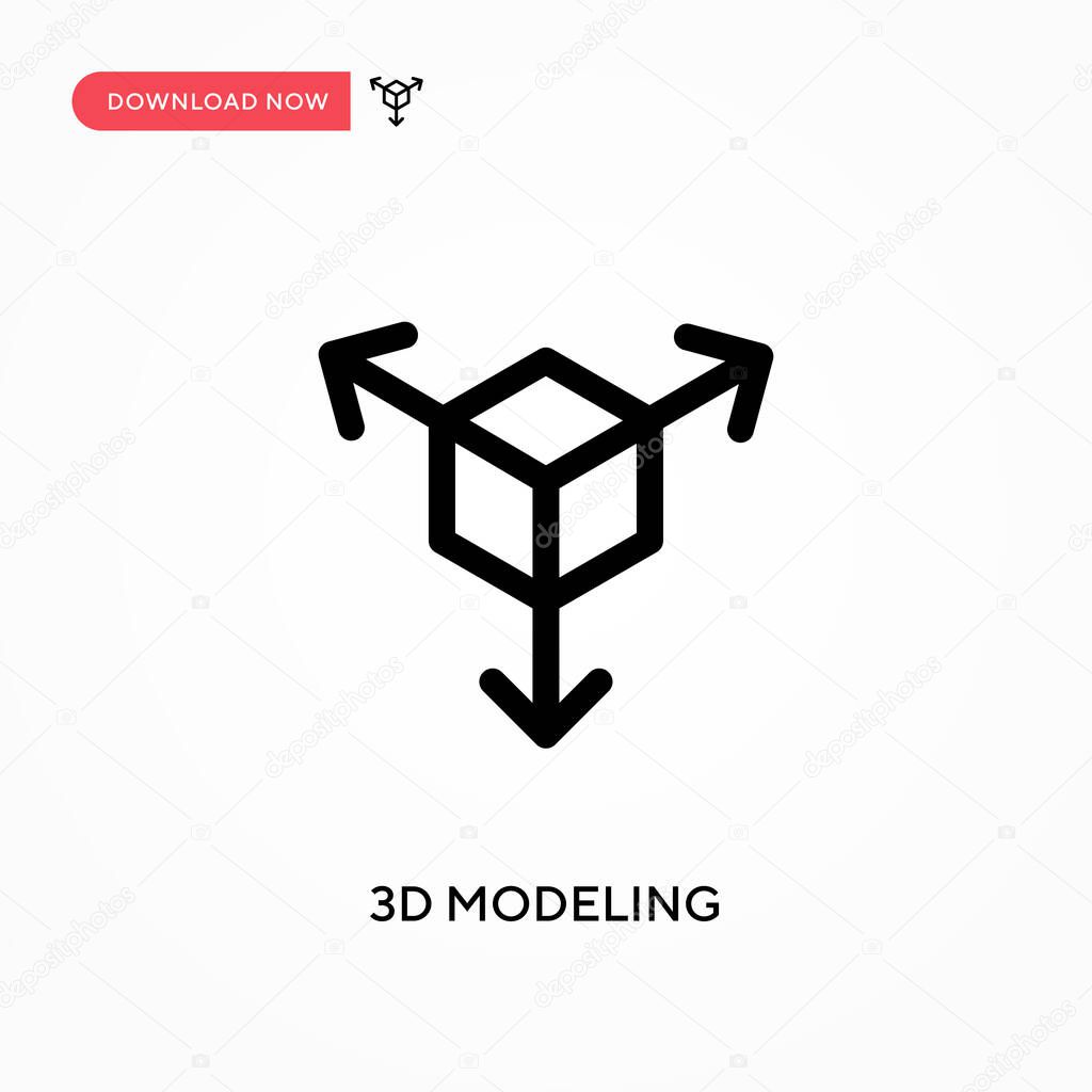 3d modeling Simple vector icon. Modern, simple flat vector illustration for web site or mobile app