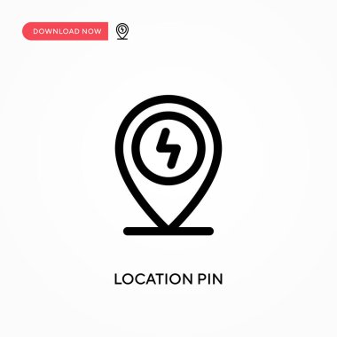 Konum simgesi basit vektör simgesi. Web sitesi veya mobil uygulama için modern, basit düz vektör çizimi