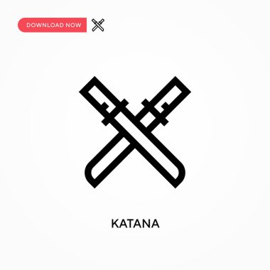 Katana Basit vektör simgesi. Web sitesi veya mobil uygulama için modern, basit düz vektör çizimi