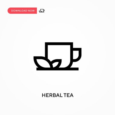Bitki çayı basit vektör ikonu. Web sitesi veya mobil uygulama için modern, basit düz vektör çizimi