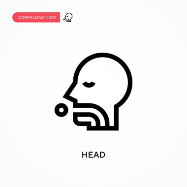 Baş Basit vektör simgesi. Web sitesi veya mobil uygulama için modern, basit düz vektör çizimi
