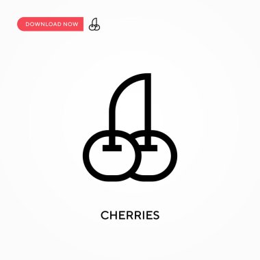 Kirazlar basit vektör simgesi. Web sitesi veya mobil uygulama için modern, basit düz vektör çizimi