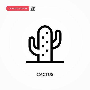 Kaktüs basit vektör simgesi. Web sitesi veya mobil uygulama için modern, basit düz vektör çizimi