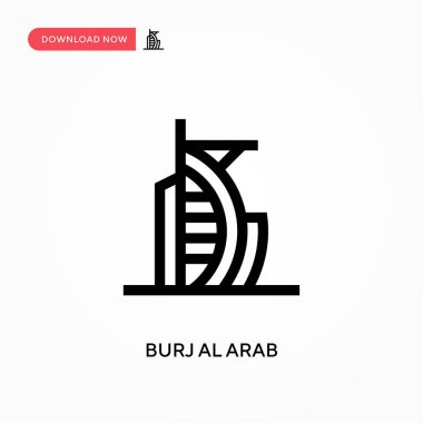 Burj al Arap basit vektör simgesi. Web sitesi veya mobil uygulama için modern, basit düz vektör çizimi