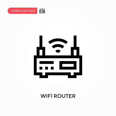 Wifi router basit vektör simgesi. Web sitesi veya mobil uygulama için modern, basit düz vektör çizimi
