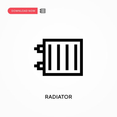 Radyatör Basit vektör simgesi. Web sitesi veya mobil uygulama için modern, basit düz vektör çizimi