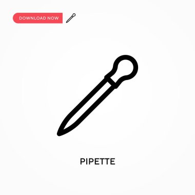 Pipette Basit vektör simgesi. Web sitesi veya mobil uygulama için modern, basit düz vektör çizimi