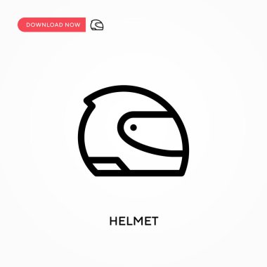 Kask Basit vektör simgesi. Web sitesi veya mobil uygulama için modern, basit düz vektör çizimi
