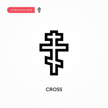 Çapraz Basit vektör simgesi. Web sitesi veya mobil uygulama için modern, basit düz vektör çizimi