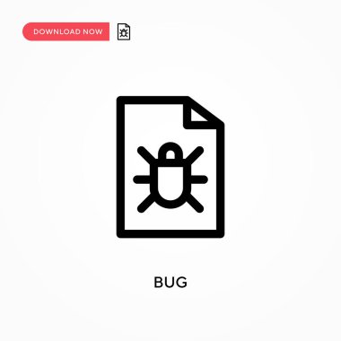 Bug Basit vektör simgesi. Web sitesi veya mobil uygulama için modern, basit düz vektör çizimi