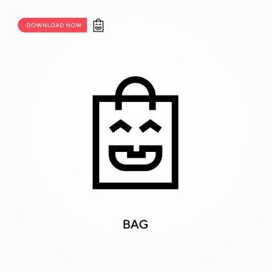 Poşet basit vektör simgesi. Web sitesi veya mobil uygulama için modern, basit düz vektör çizimi