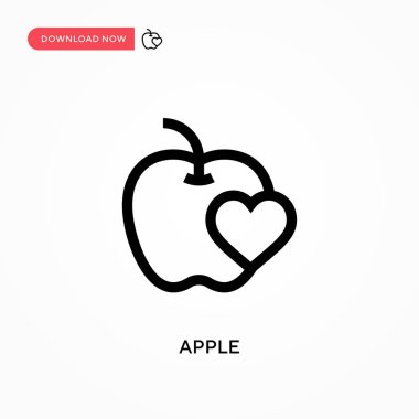 Apple Basit vektör simgesi. Web sitesi veya mobil uygulama için modern, basit düz vektör çizimi