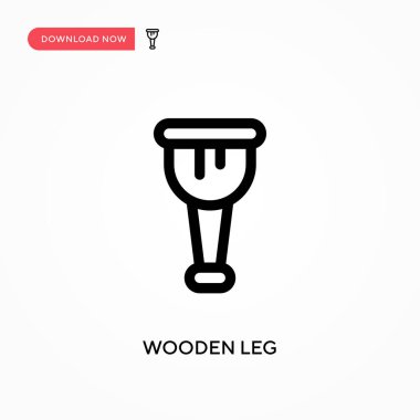 Tahta bacak basit vektör simgesi. Web sitesi veya mobil uygulama için modern, basit düz vektör çizimi