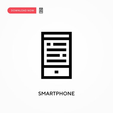Akıllı telefon basit vektör simgesi. Web sitesi veya mobil uygulama için modern, basit düz vektör çizimi