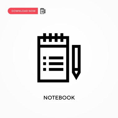 Not Defteri Basit vektör simgesi. Web sitesi veya mobil uygulama için modern, basit düz vektör çizimi