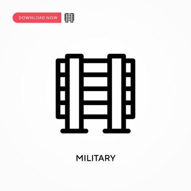Askeri basit vektör ikonu. Web sitesi veya mobil uygulama için modern, basit düz vektör çizimi
