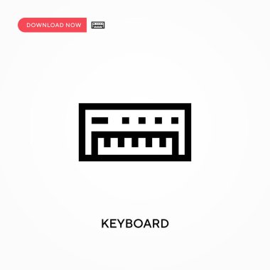 Klavye Basit vektör simgesi. Web sitesi veya mobil uygulama için modern, basit düz vektör çizimi