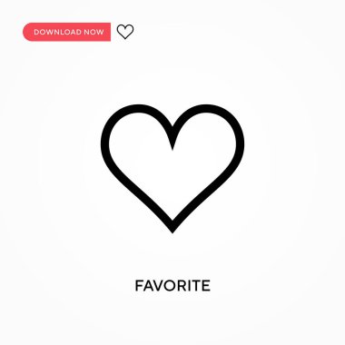 Favori Basit vektör simgesi. Web sitesi veya mobil uygulama için modern, basit düz vektör çizimi