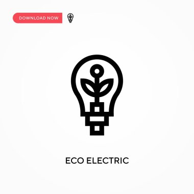 Eko elektrik basit vektör simgesi. Web sitesi veya mobil uygulama için modern, basit düz vektör çizimi