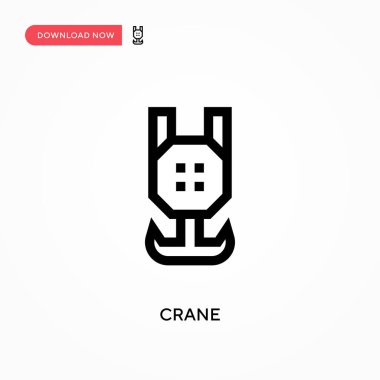 Crane Basit vektör simgesi. Web sitesi veya mobil uygulama için modern, basit düz vektör çizimi