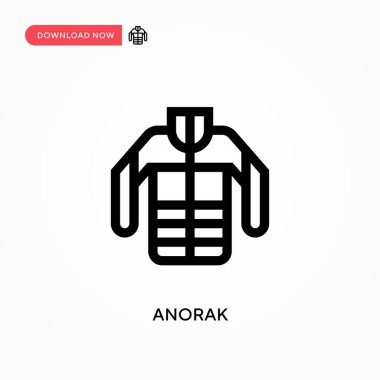Anorak Basit vektör simgesi. Web sitesi veya mobil uygulama için modern, basit düz vektör çizimi