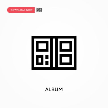 Albüm Basit vektör simgesi. Web sitesi veya mobil uygulama için modern, basit düz vektör çizimi