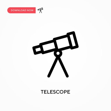 Teleskop basit vektör simgesi. Web sitesi veya mobil uygulama için modern, basit düz vektör çizimi