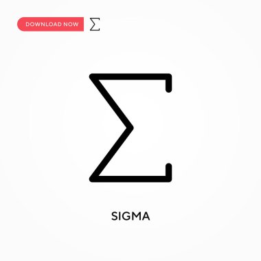 Sigma Basit vektör simgesi. Web sitesi veya mobil uygulama için modern, basit düz vektör çizimi