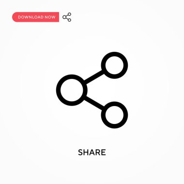 Basit vektör simgesini paylaş. Web sitesi veya mobil uygulama için modern, basit düz vektör çizimi