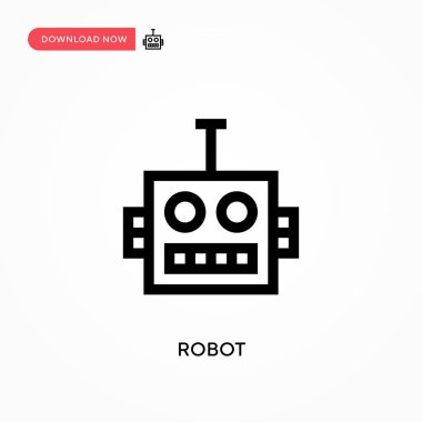 Robot Basit vektör simgesi. Web sitesi veya mobil uygulama için modern, basit düz vektör çizimi