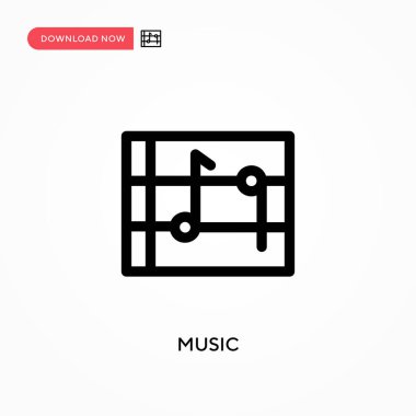 Müzik basit vektör simgesi. Web sitesi veya mobil uygulama için modern, basit düz vektör çizimi