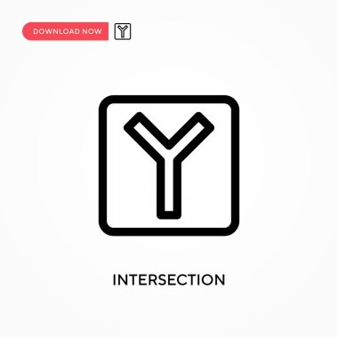 Kesişim basit vektör simgesi. Web sitesi veya mobil uygulama için modern, basit düz vektör çizimi