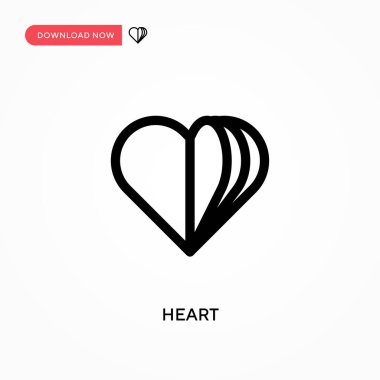 Kalp Basit vektör simgesi. Web sitesi veya mobil uygulama için modern, basit düz vektör çizimi