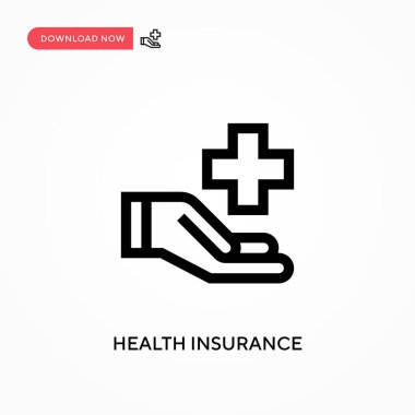 Sağlık sigortası basit vektör ikonu. Web sitesi veya mobil uygulama için modern, basit düz vektör çizimi
