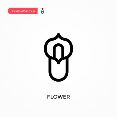 Çiçek Basit vektör simgesi. Web sitesi veya mobil uygulama için modern, basit düz vektör çizimi