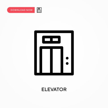 Asansör basit vektör simgesi. Web sitesi veya mobil uygulama için modern, basit düz vektör çizimi