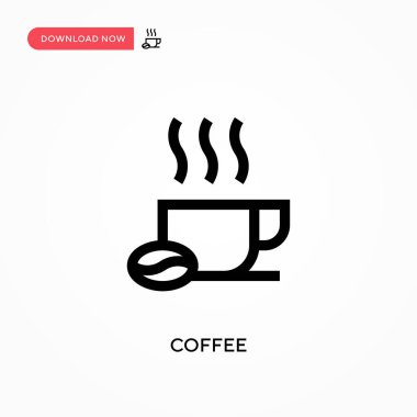 Basit kahve vektör simgesi. Web sitesi veya mobil uygulama için modern, basit düz vektör çizimi