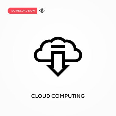 Bulut hesaplama basit vektör simgesi. Web sitesi veya mobil uygulama için modern, basit düz vektör çizimi