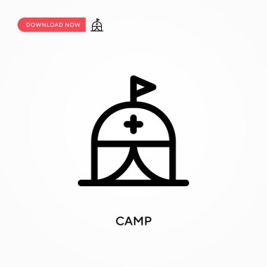 Basit vektör ikonu kampı. Web sitesi veya mobil uygulama için modern, basit düz vektör çizimi